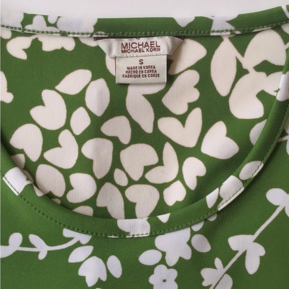Michael Kors green floral sleeveless tank top size s - Picture 4 of 10